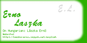 erno laszka business card